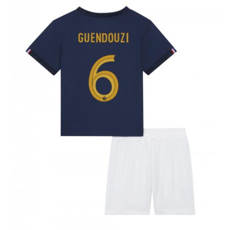 Camiseta de fútbol Francia Matteo Guendouzi 6 Niño 1ª equipación Copa Mundo 2022
